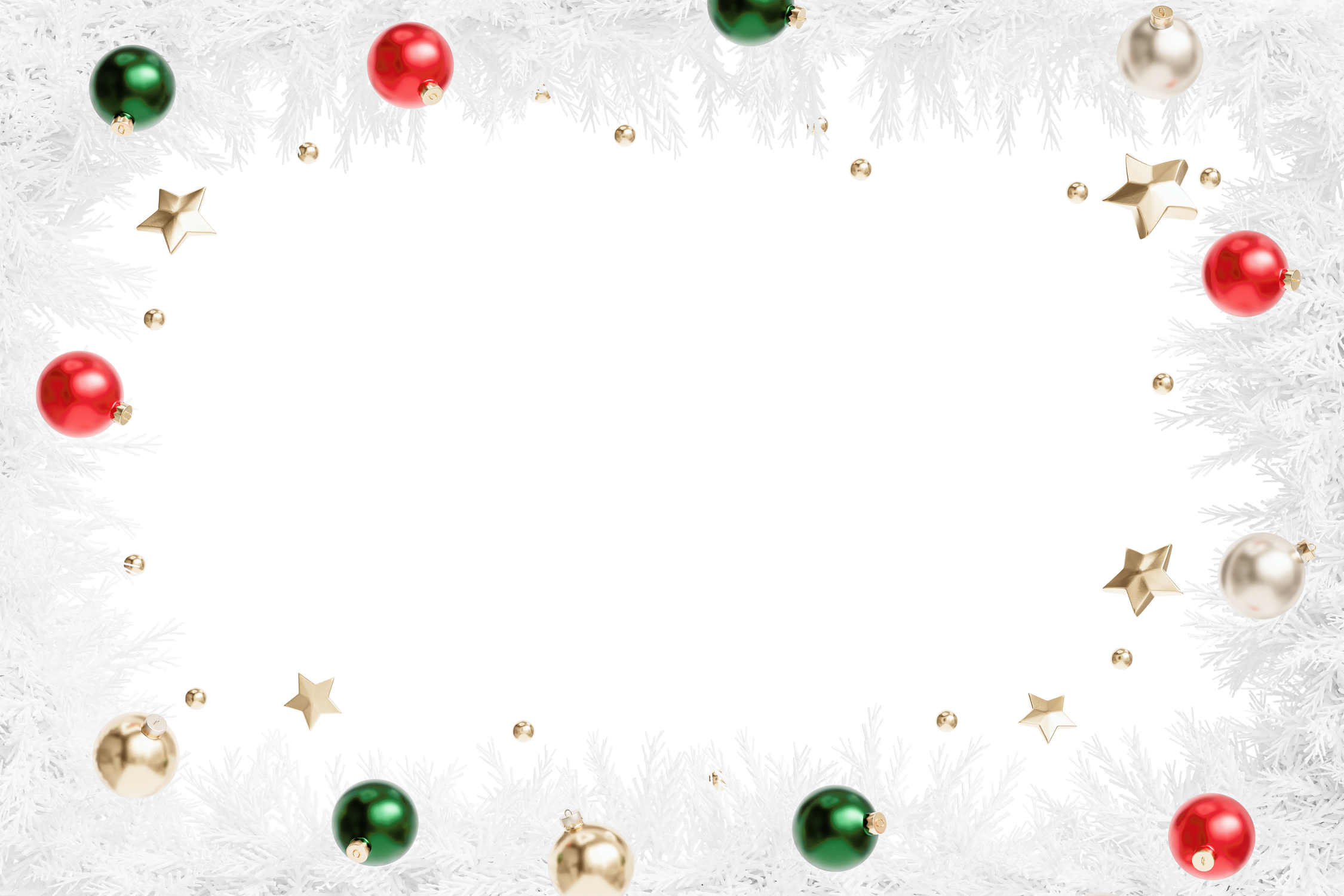 Baubles Christmas frame with wreath